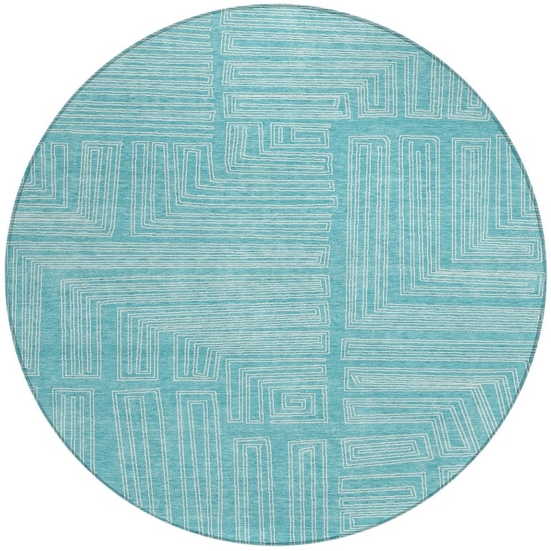 HomeRoots Geometric Transitional Rectangle Outdoor Rug