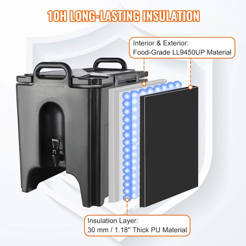 Insulated Beverage Dispenser for Hot Tea Coffee Water Restaurant Drink Shop
