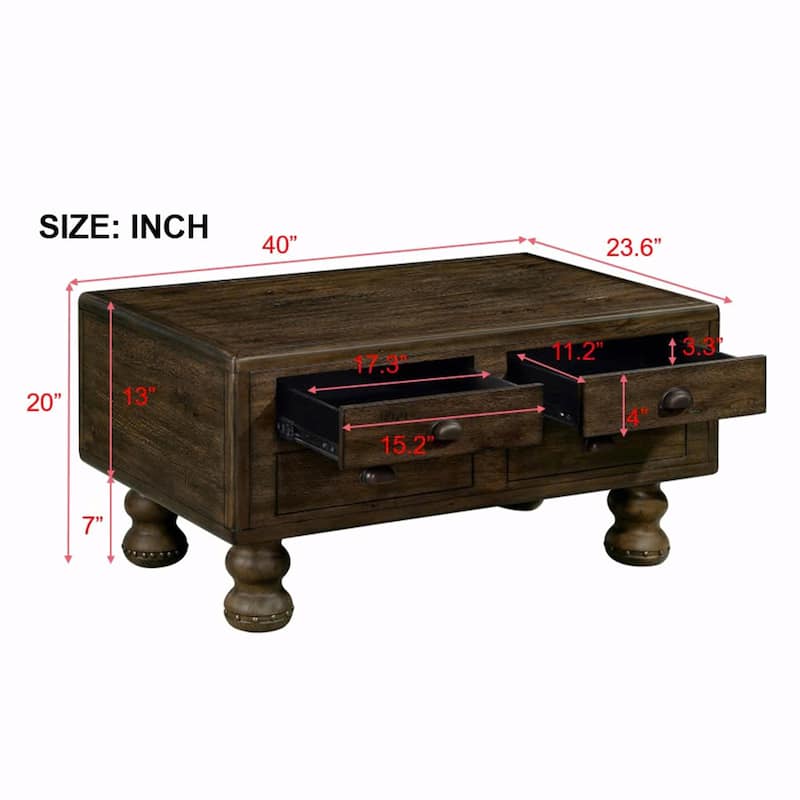 3-Piece Solid Wood Living Room Table Set