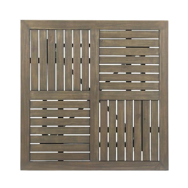 Roomfitters Outdoor Square Wood Dining Table, 31.5 Inch Patio Bistro Table, Small Garden Deck Table, Brown