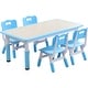 preview thumbnail 2 of 16, YUKOOL Kids Table and Chair Set - Adjustable Height, HDPE Material, Perfect for Ages 2-12 Blue