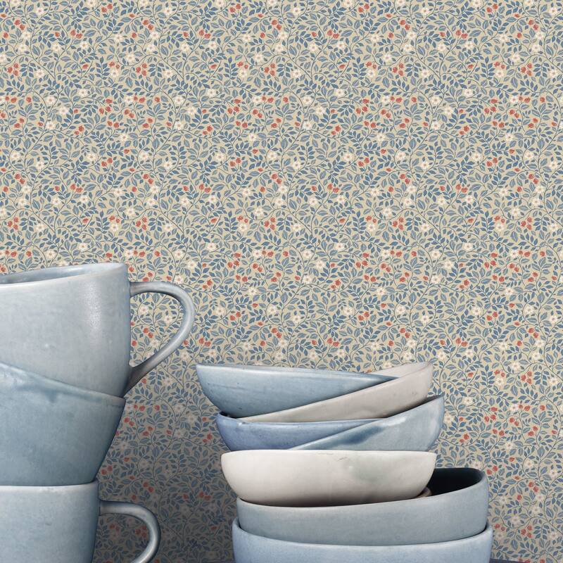 Galerie Wallcoverings Miniatures 3 Collection Full Mini Floral Trail Matte Finish Vinyl on Non-woven Wallpaper Roll