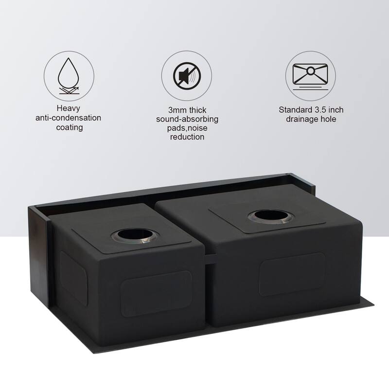 36 Inch Stainless Steel Double Bowl Farmhouse Kitchen Sink