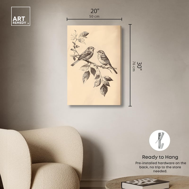 Pair of Finches II Canvas by Art Remedy, Gallery Wrapped