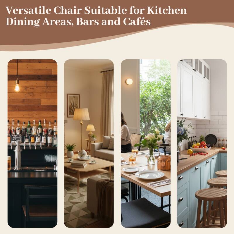 Ergonomic Counter Height Bar Stools with Curved Backrest & Breathable Fabric