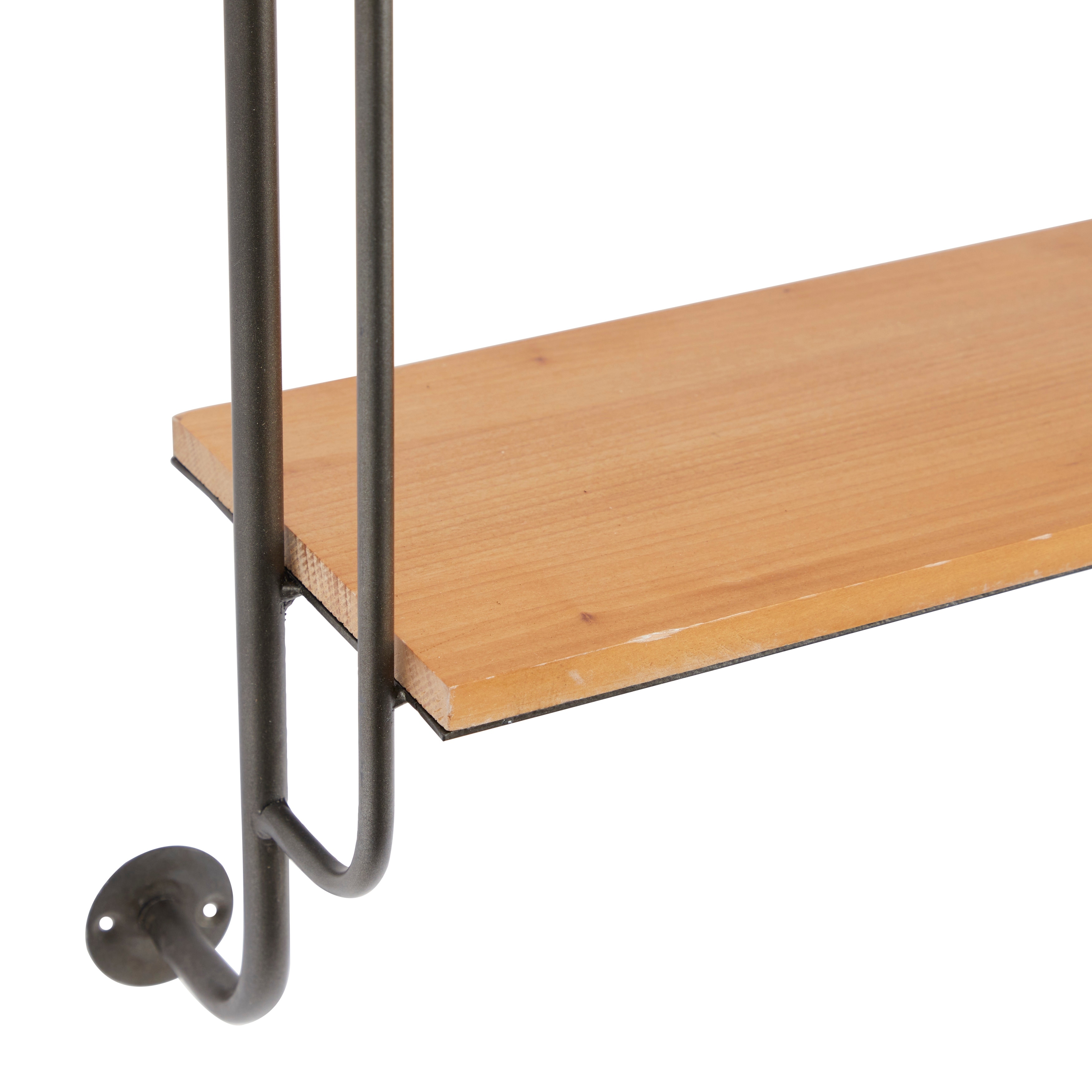 Brown Iron Industrial Wall Shelf - 25 x 7 x 33 - On Sale