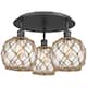 Option Matte Black / Clear Glass with Brown Rope