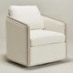 preview thumbnail 162 of 165, KINWELL 31"W Oak Frame Upholstered Swivel Barrel Armchair Set of 1 - Cream White Boucle