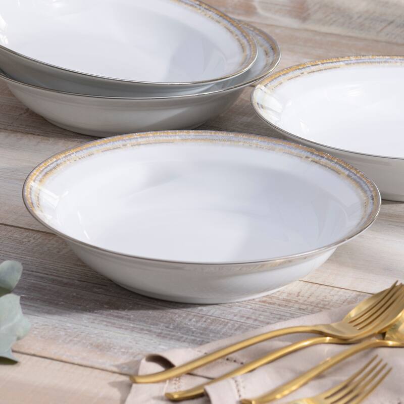 Raylan Set of 4 Rim Dinner Bowls, 10", 25 oz.