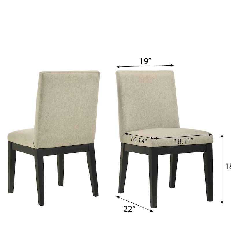 Solid Wood Dining Chairs, Set of 2, Beige
