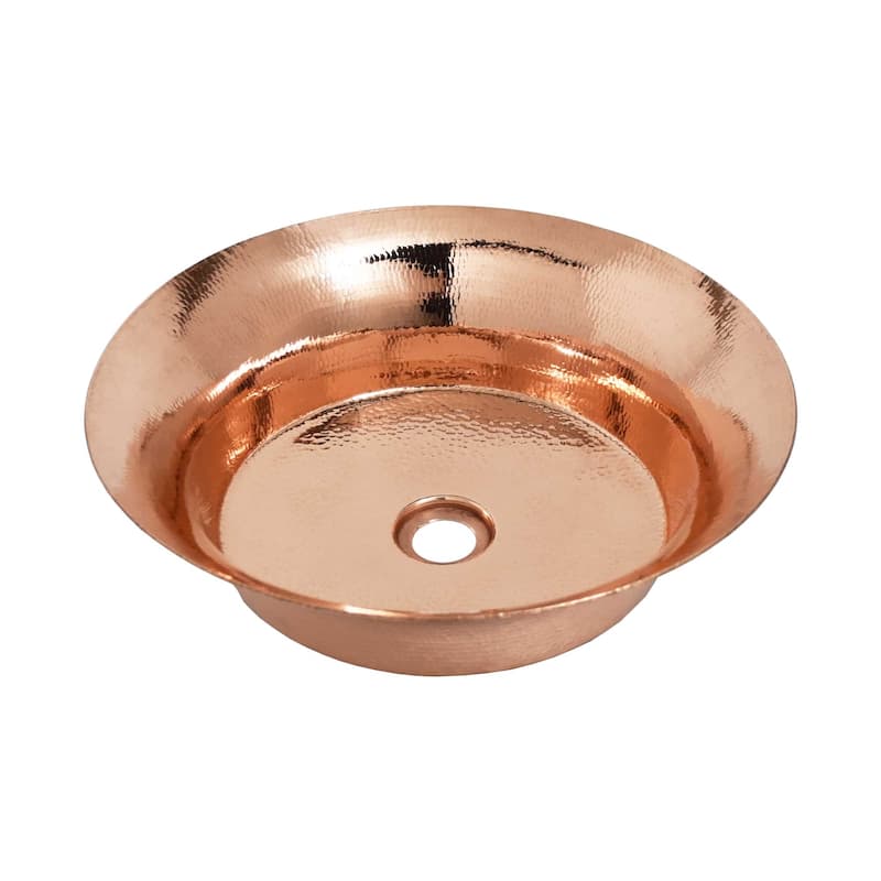 Maestro Bajo Hand Hammered Copper Vessel Bathroom Sink - Polished Copper