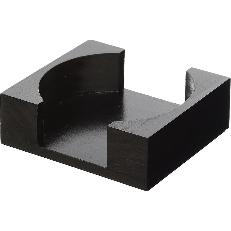 Dark Walnut Wooden Coaster Holder for Round Coasters 4.5" x 4.5" - Black