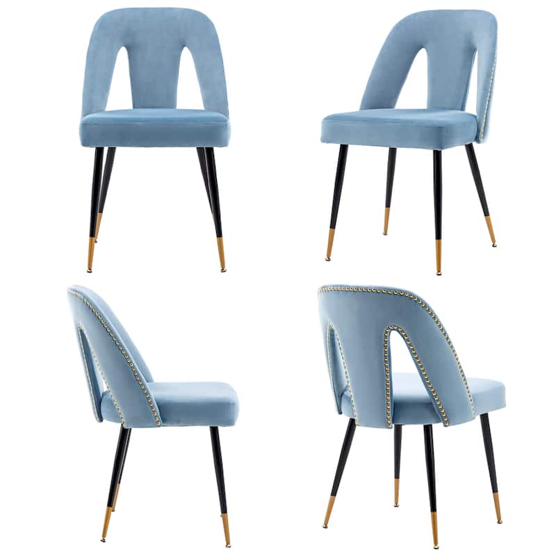 Modern Velvet Upholstered Dining Chairs Set of 6