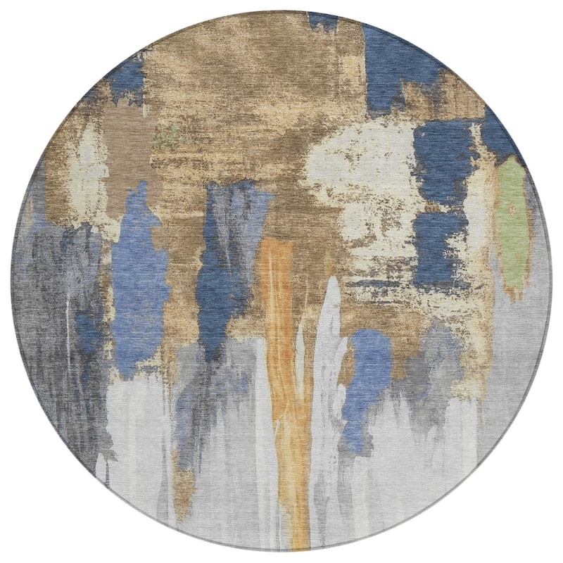 HomeRoots Abstract Transitional Rectangle Outdoor Rug
