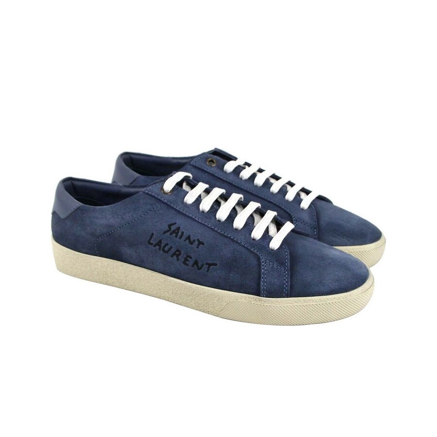 saint laurent blue suede sneakers