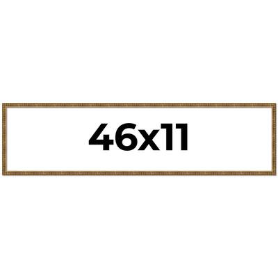 46x11 Frame Gold Solid Wood Picture Frame - Complete Modern Photo