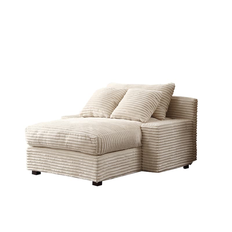 Corduroy Convertible Chair Bed with Removable Back Cushions (350lb)