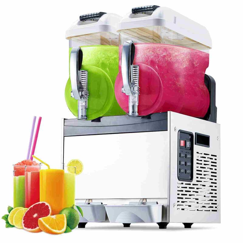 Commercial Slushy Machine, 24L/6.4 Gal, Self-Cleaning, for Margaritas, alcoholic beverages, smoothies, and soft ice cream - White