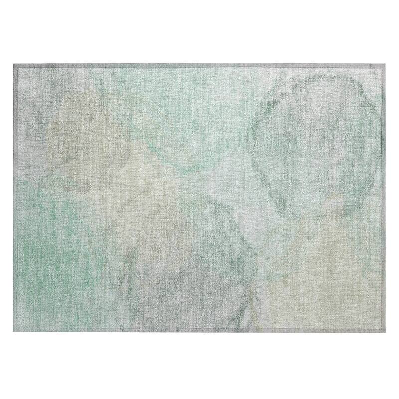 Machine Washable Indoor/ Outdoor Abstract Muted Chantille Rug