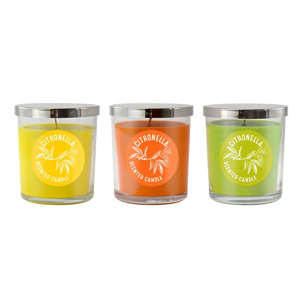 Citronella Scented Candles in 10oz Jars (set of 3)