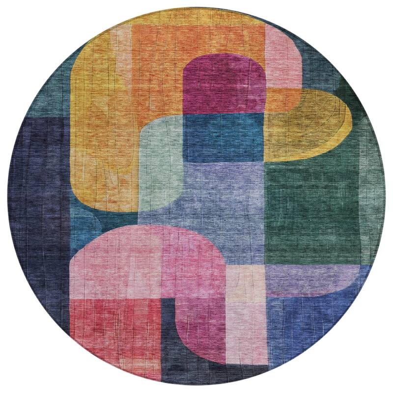 HomeRoots Abstract Transitional Rectangle Outdoor Rug