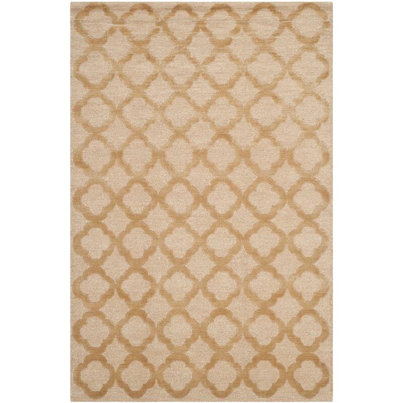 Martha Stewart by SAFAVIEH Quatrefoil Silk/ Wool Rug - 7'9" x 9'9" - Curry