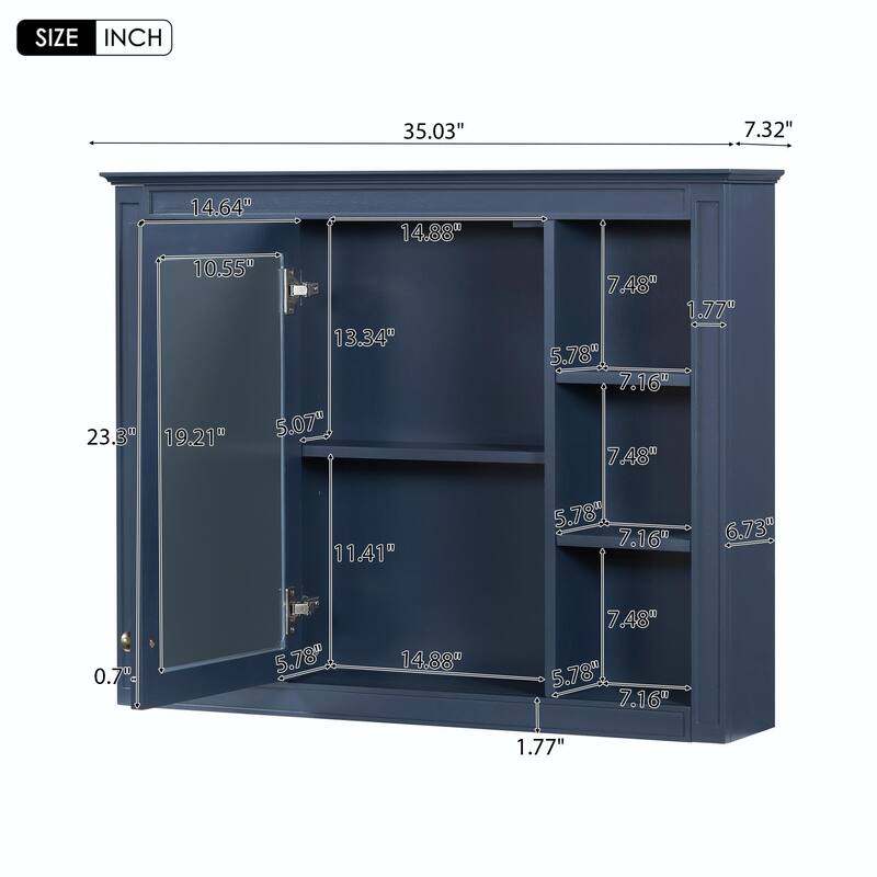 36'' Bathroom Vanity with Top Sink - Modern Storage Cabinet with Mirror