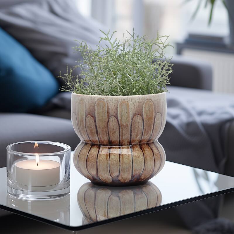 Sagebrook Home Mandara Small Vase - Multi-color, Ceramic, Brown, Novelty, Elegant Design for Modern Living