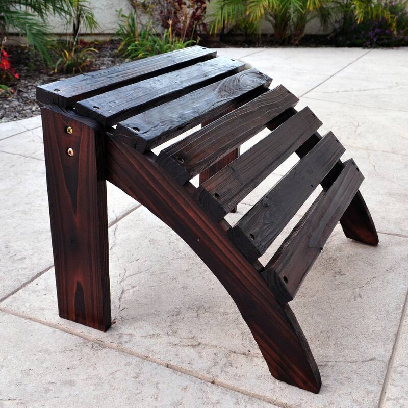 Laguna Wood Outdoor Patio Adirondack Chair Ottoman