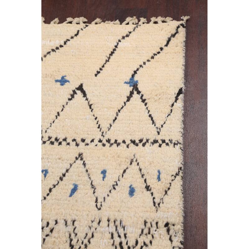 Trellis Moroccan Oriental Wool Area Rug Hand-knotted Decorative Carpet - 5'11" x 9'5"