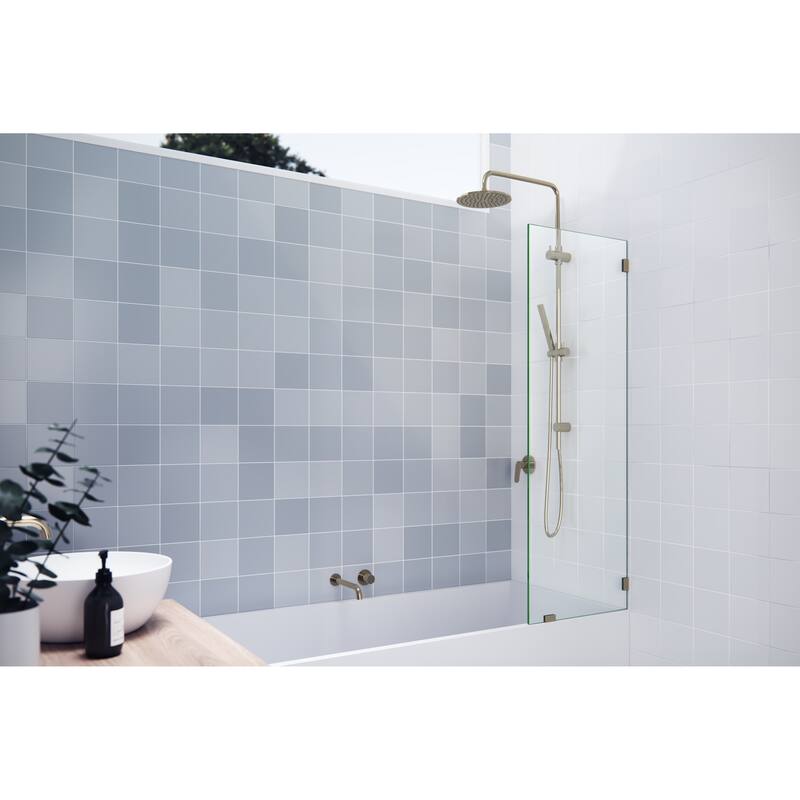 Glass Warehouse 58.25" x 20" Frameless Shower Bath Fixed Panel