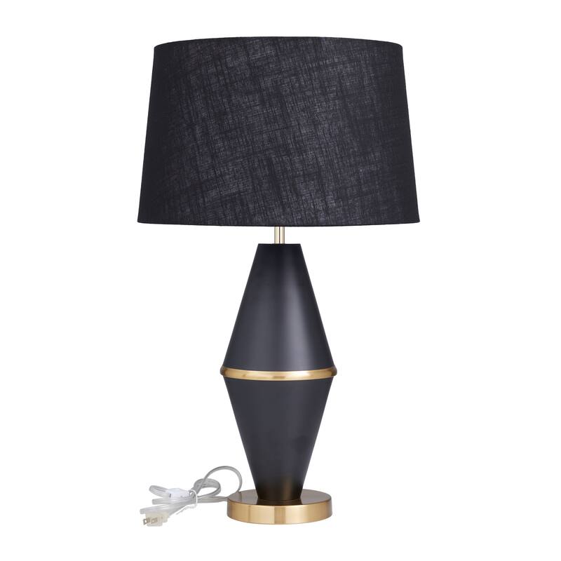 CosmoLiving by Cosmopolitan Black or White Metal Table Lamp with Gold Accents - 16 x 16 x 27