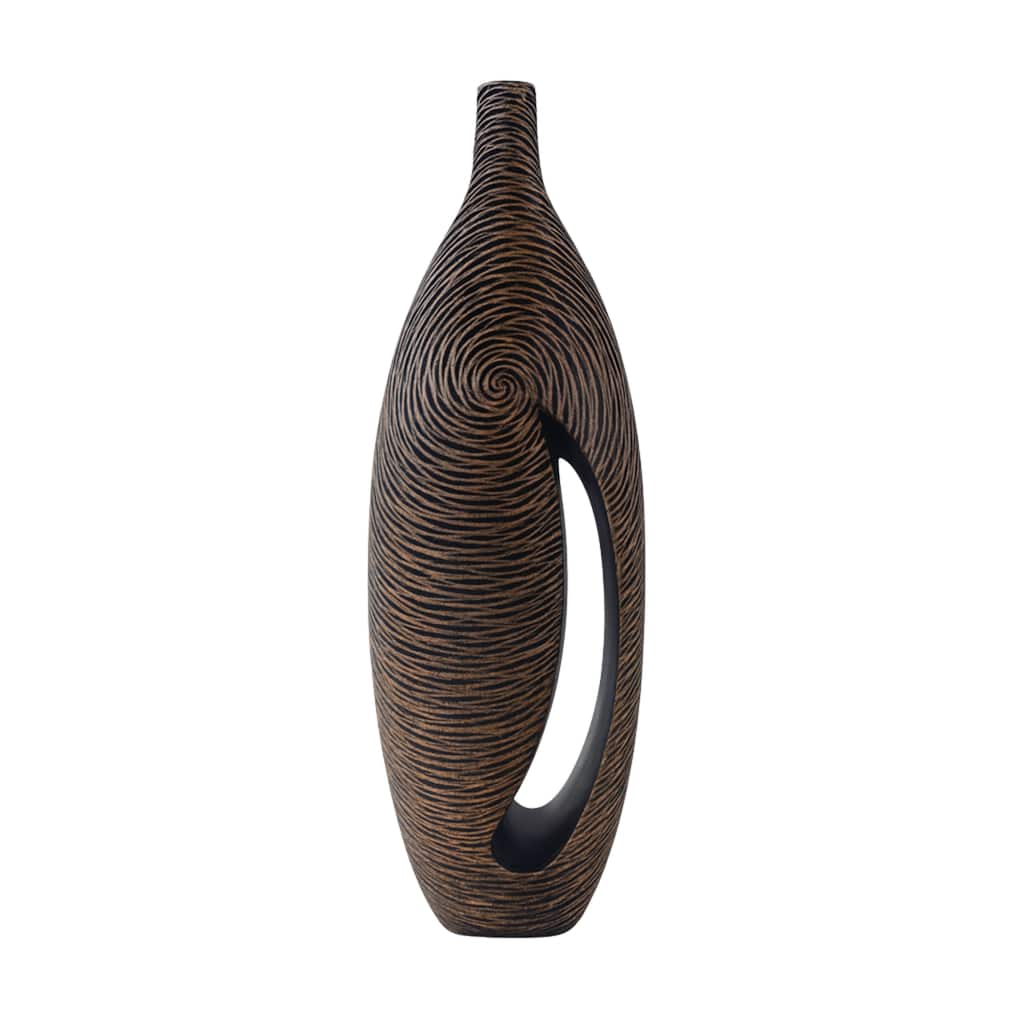 Aria Home Brown Textured Large Polyresin Vase Luxury Rustic Floor Decor