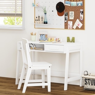 COSTARS Kids Desk and Chair Set: Wooden Study Table with Drawers & Ergonomic Chair for Bedroom & Study Room