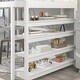 preview thumbnail 5 of 6, White Full Pine Loft Bed with Desk, Ladder, Shelves, High Guard Rails