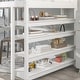 preview thumbnail 5 of 6, White Full Size Pine Wood Loft Bed with Desk, Ladder, and Shelves, High Guard Rails