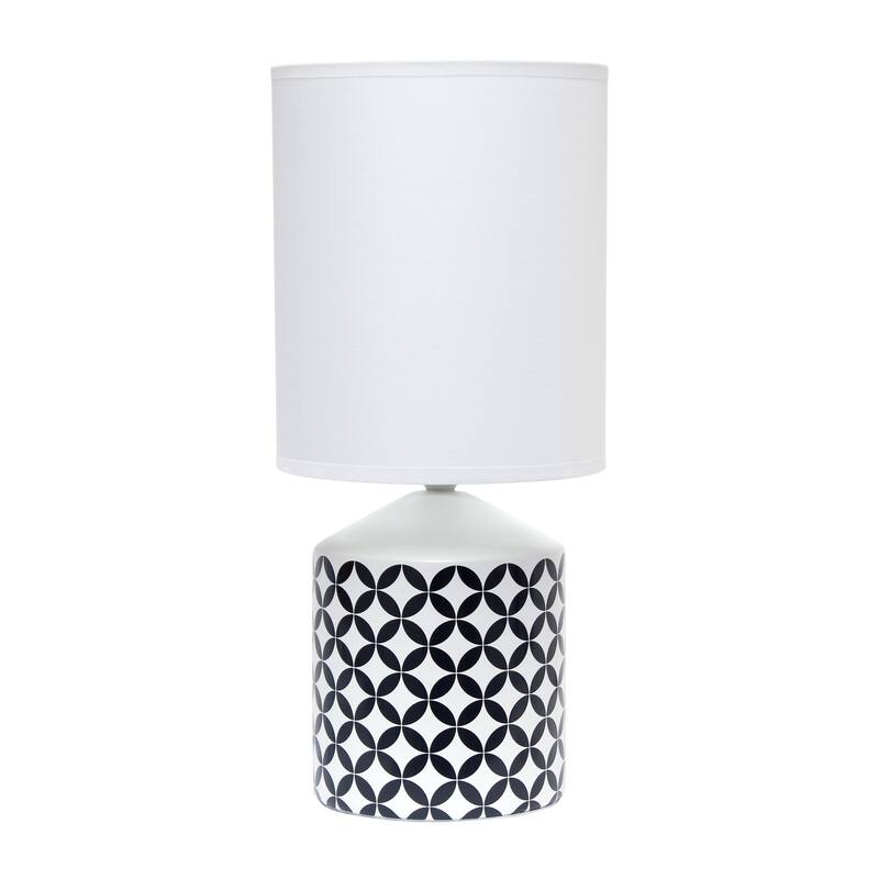 18.5 in. Black Finish Table Lamp with White Shade, Sturdy Table Lamp for Living Rooms and Bedrooms