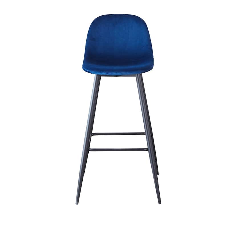 2 Pack Velvet Bar Stools, Counter Height Metal Legs Footrests