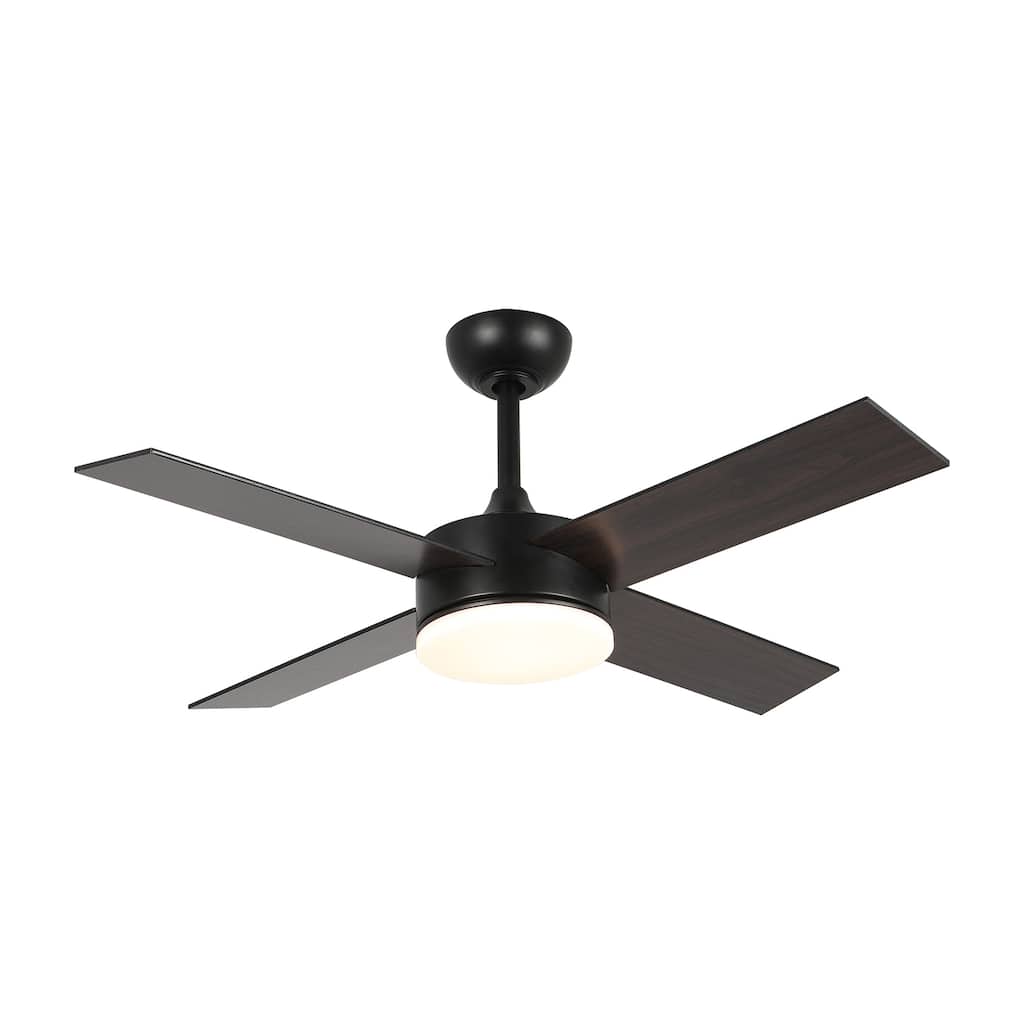 42'' Black Indoor Ceiling Fan with Light Remote Control