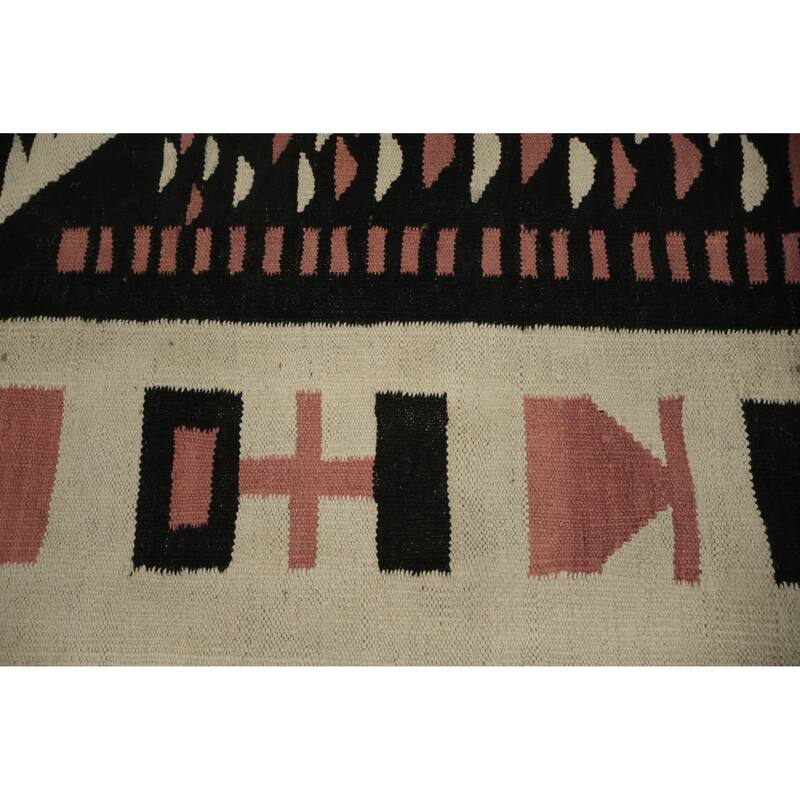 Hand Woven Oriental 100% Wool Carpet Southwestern Tribal Pink Kilim Area Rug - 11' 11'' X 8' 6''