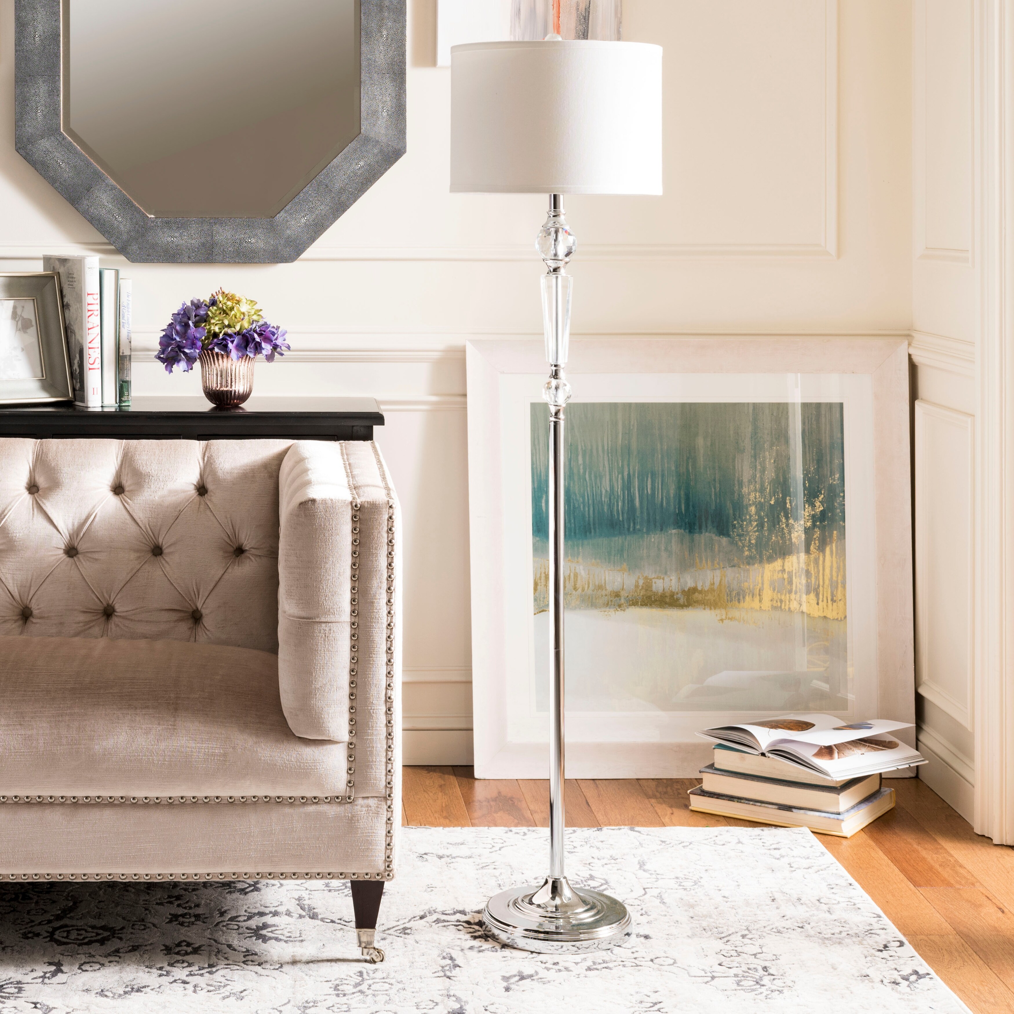 SAFAVIEH Lighting 60-inch Crystal Savannah Floor Lamp 14