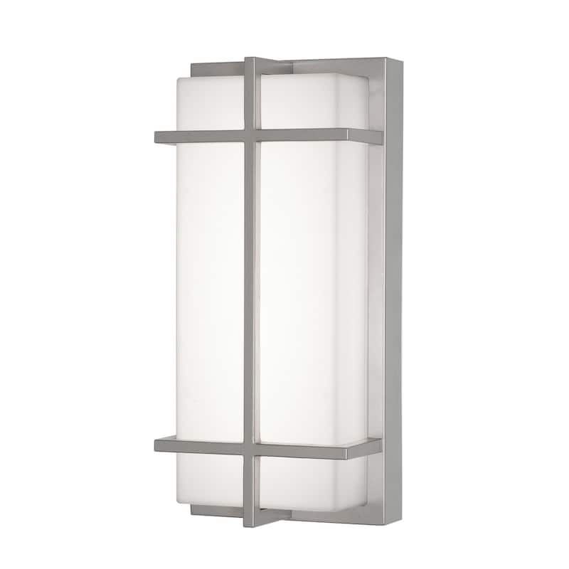 AFX AUGW0612LAJMV August 12" Tall LED Outdoor Wall Sconce with White - Painted Nickel / White