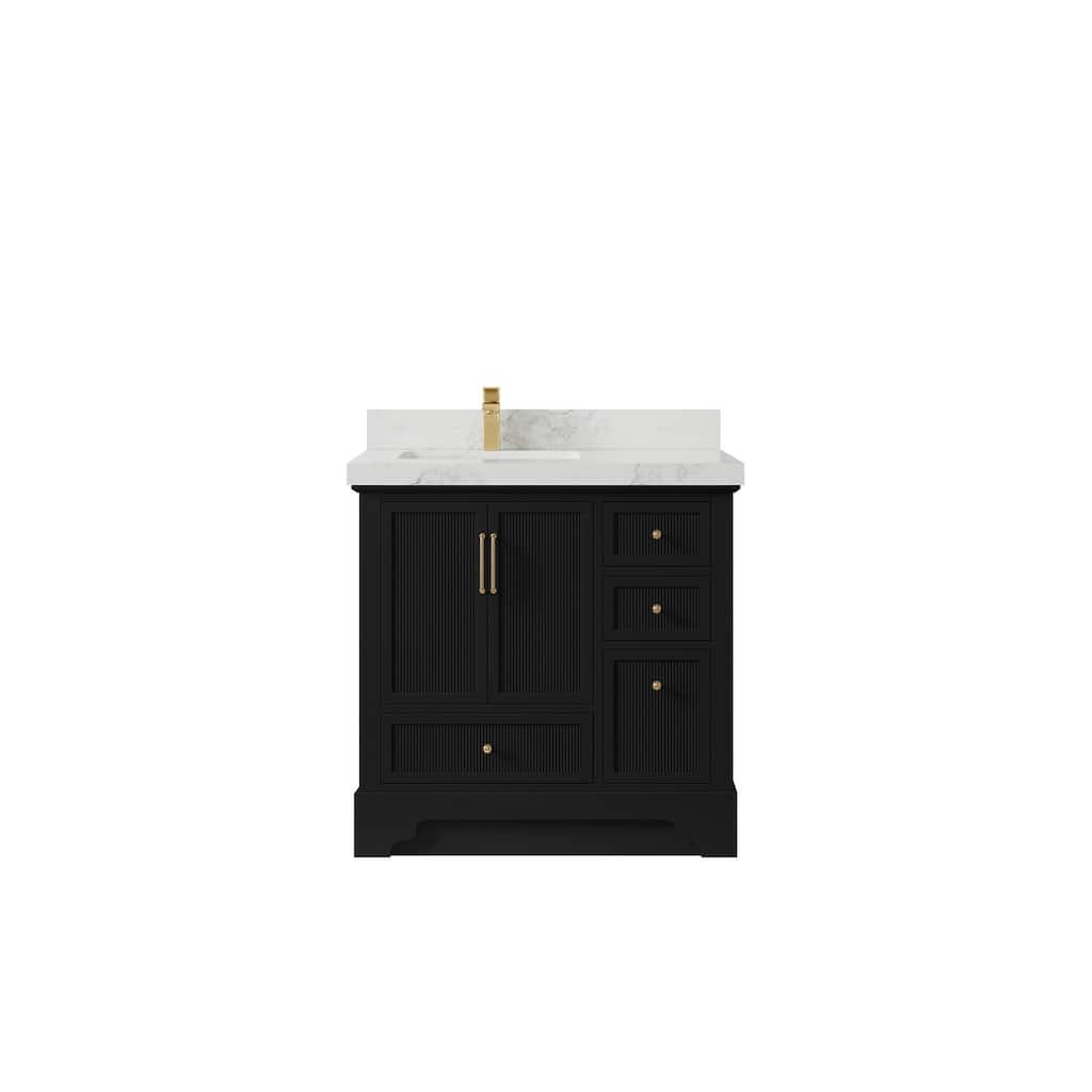 Willow Collections 36 in. W x 22 in. D Alys Left Offset Sink Bathroom Vanity with Countertop