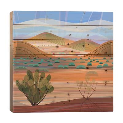 Copper Town, Square Print On Wood by Charles Harker - Multi-Color