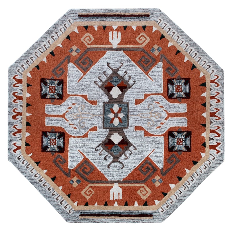 Sevita Terracotta Textile Southwestern Shape Rug