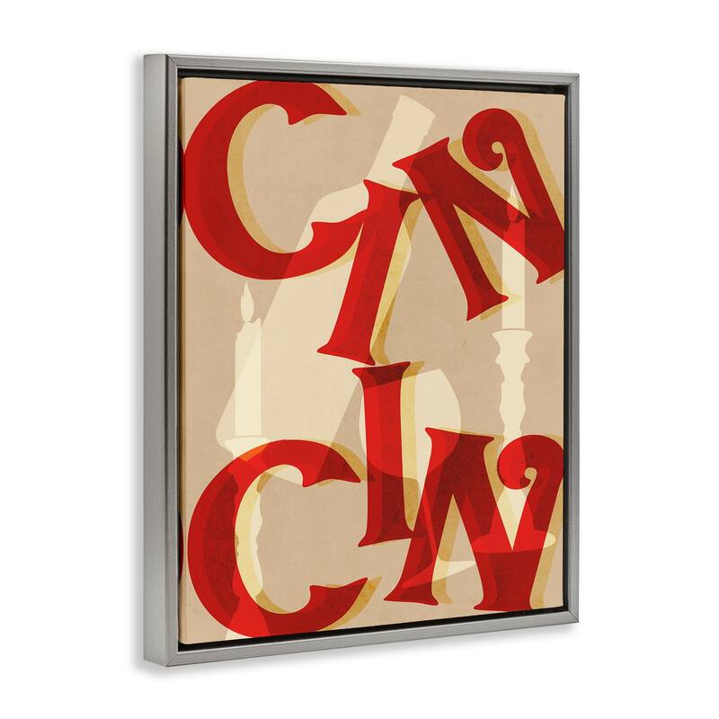 Stupell Cin Cin Wine & Candles Framed Floater Canvas Wall Art Design By Lil' Rue
