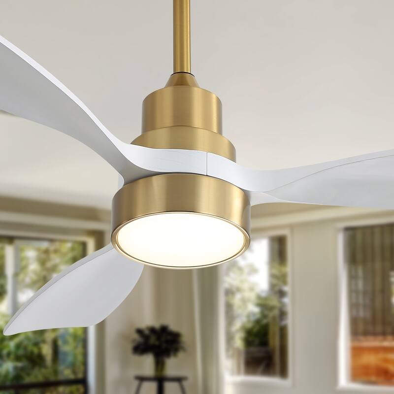 Anmytek 48 Inch Wood Ceiling Fan Reversible DC Motor Remote Control Solid Wood Blades - 48 Inch