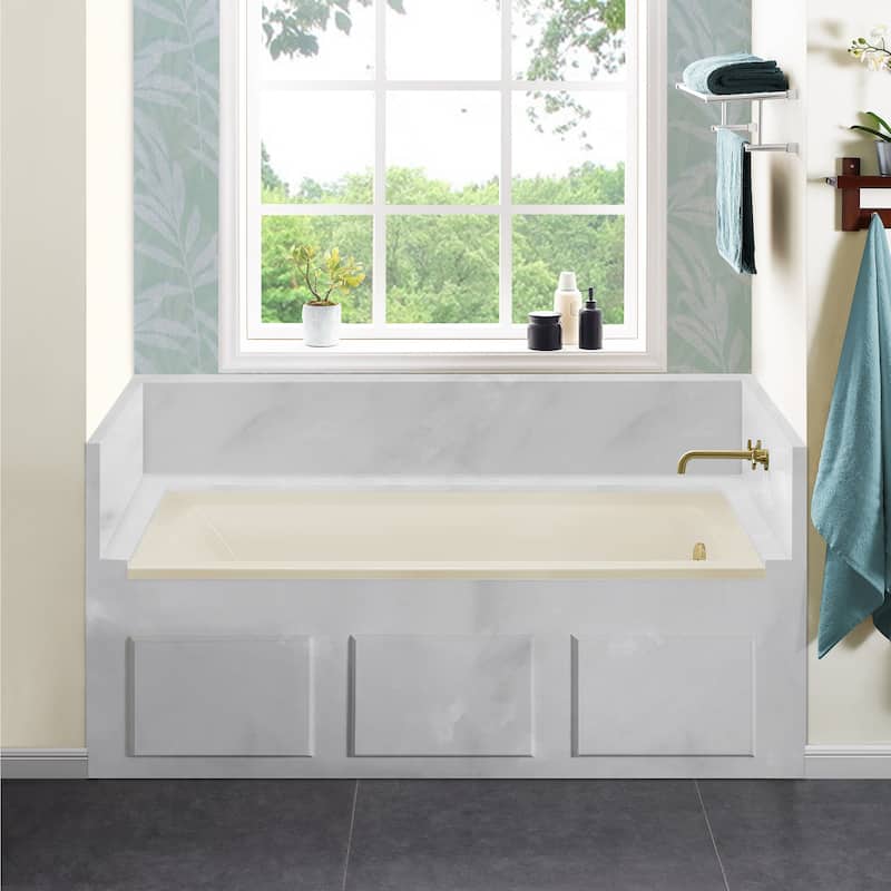 Voltaire 60" X 30" Left-Hand Drain Alcove Bathtub in Bisque
