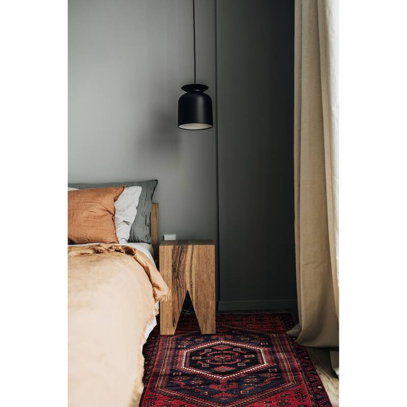 ECARPETGALLERY Hand-knotted Andelz Navy, Red Wool Rug - 4'4 x 7'4