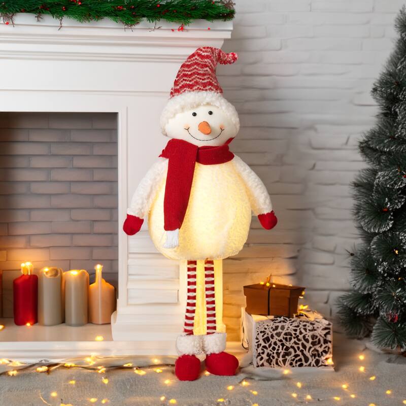 Holiday Lighted Standing Snowman Figurine - N/A